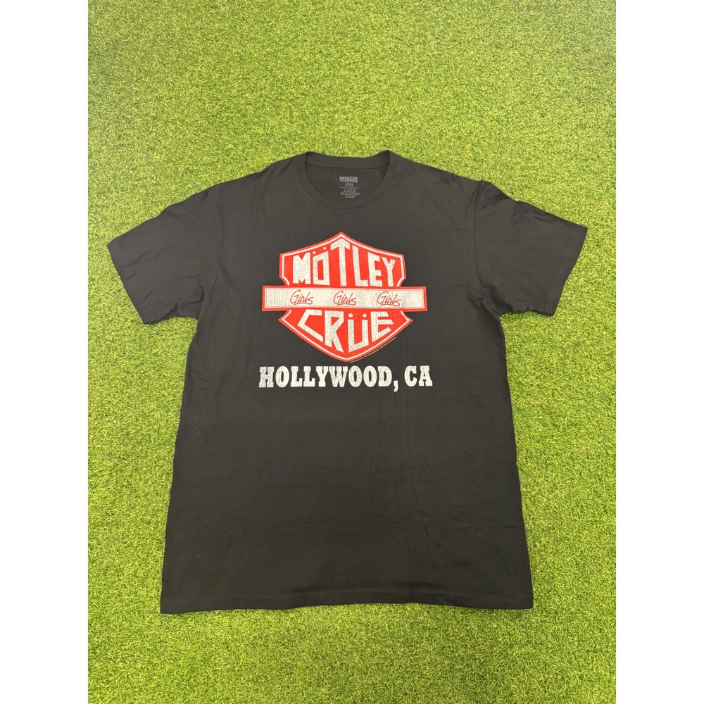 Motley Crue Girls Girls Girls T-Shirt Mens Large Black Hollywood CA Rock Graphic